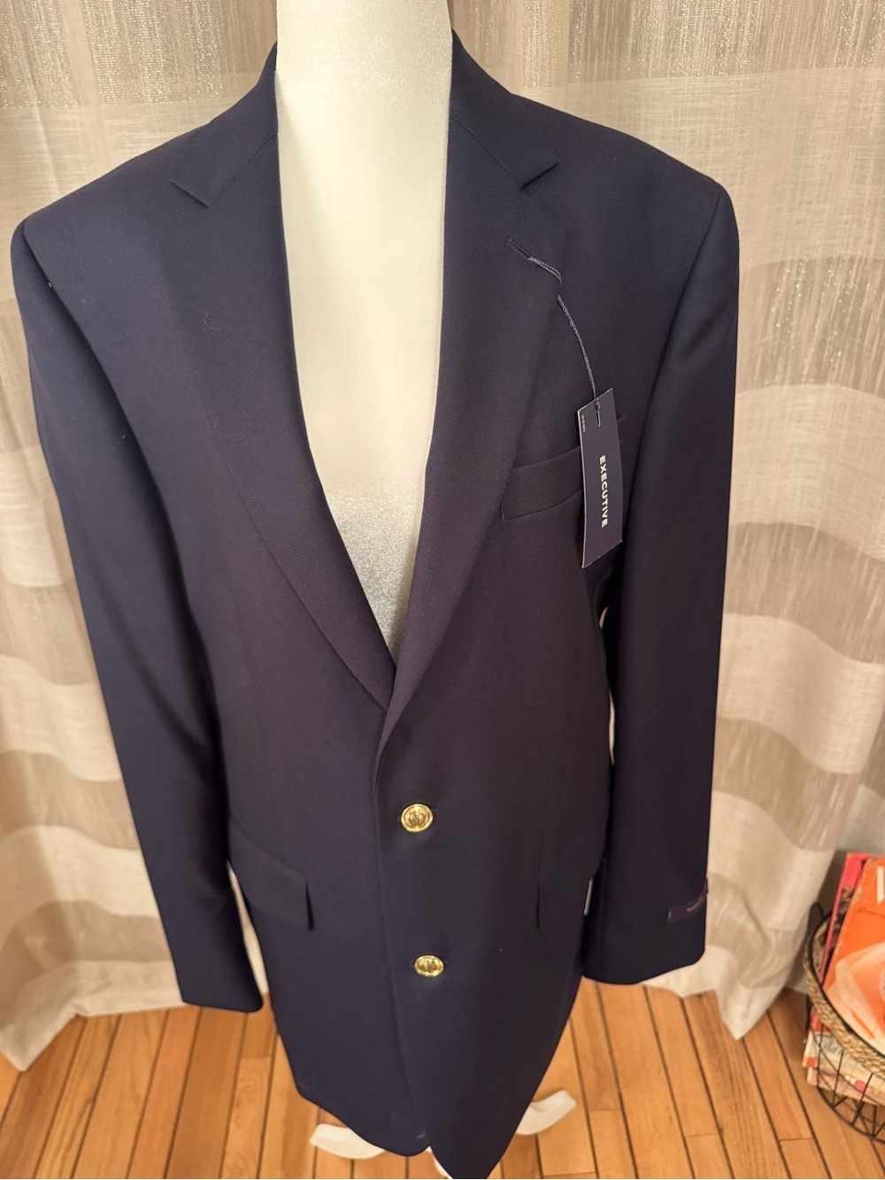Stafford Navy Blazer with Gold Buttons - Picture 11 of 12